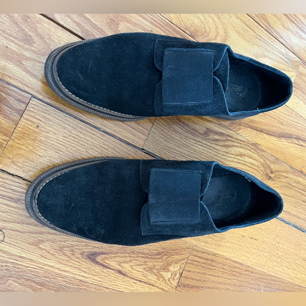 L' INTERVALLE Black Suede Loafers